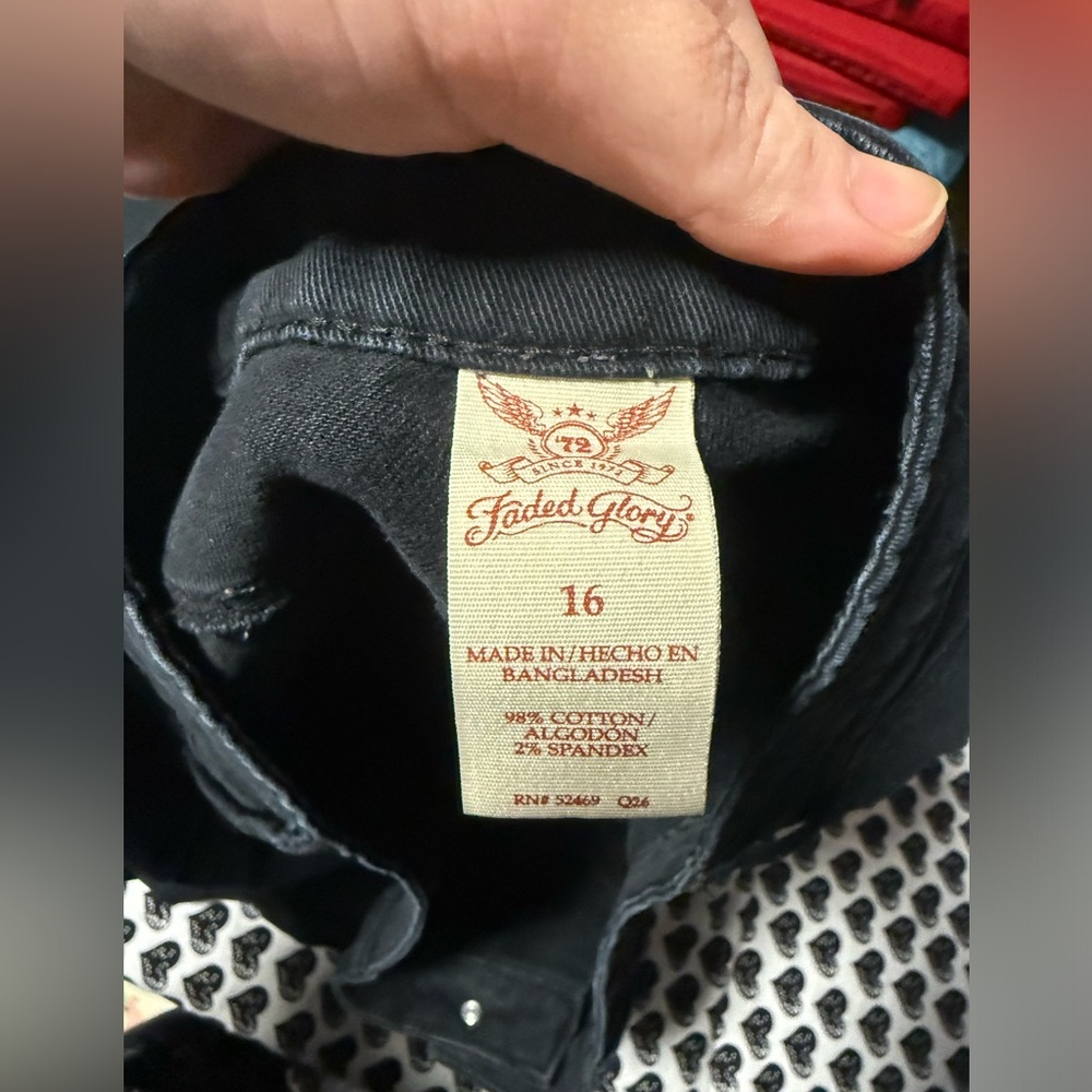 Black Distressed Jeans faded glory size 16 - Picture 12 of 12
